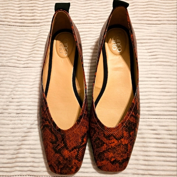 Franco Sarto  Women's Brown/Black snake print Flats - Picture 1 of 6